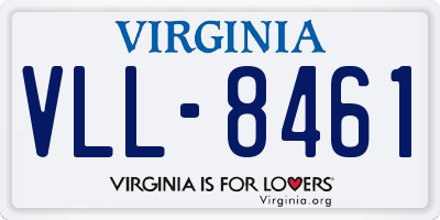 VA license plate VLL8461