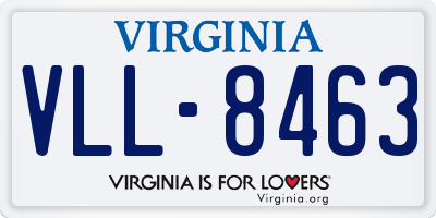 VA license plate VLL8463