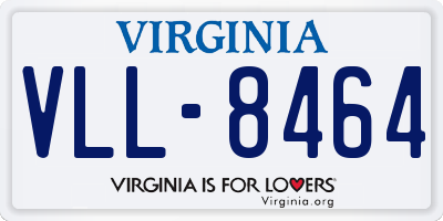 VA license plate VLL8464