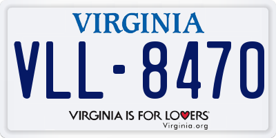 VA license plate VLL8470