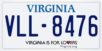 VA license plate VLL8476