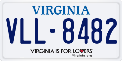 VA license plate VLL8482