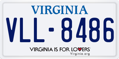 VA license plate VLL8486