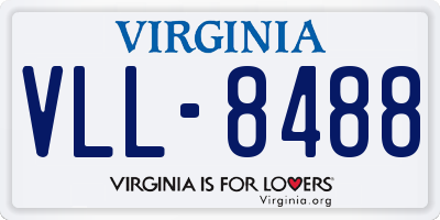 VA license plate VLL8488