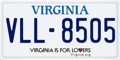 VA license plate VLL8505