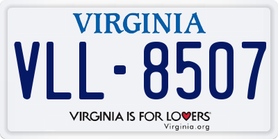 VA license plate VLL8507