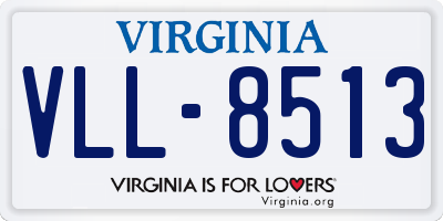 VA license plate VLL8513