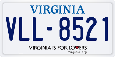 VA license plate VLL8521