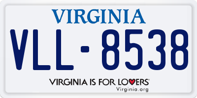 VA license plate VLL8538