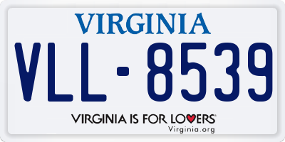 VA license plate VLL8539