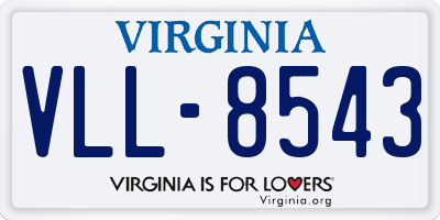 VA license plate VLL8543