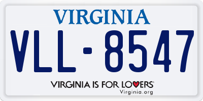 VA license plate VLL8547