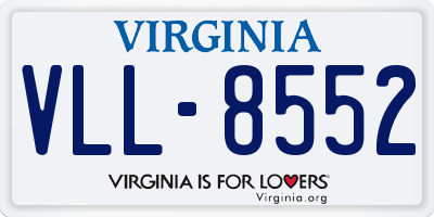 VA license plate VLL8552