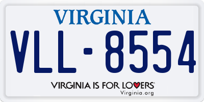 VA license plate VLL8554