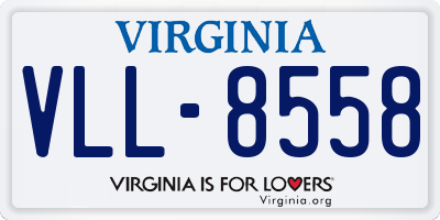 VA license plate VLL8558