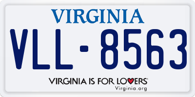 VA license plate VLL8563