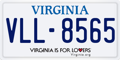 VA license plate VLL8565