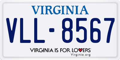 VA license plate VLL8567