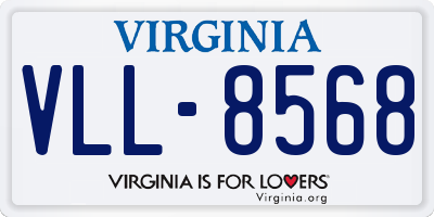 VA license plate VLL8568