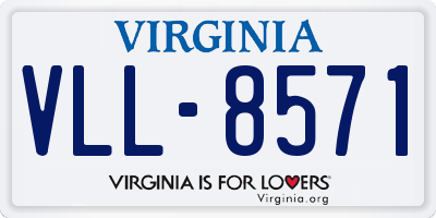 VA license plate VLL8571