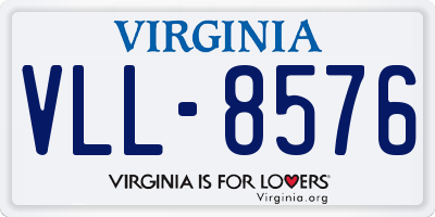 VA license plate VLL8576