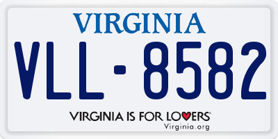 VA license plate VLL8582