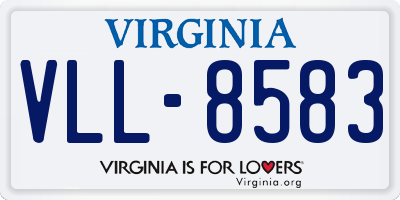 VA license plate VLL8583