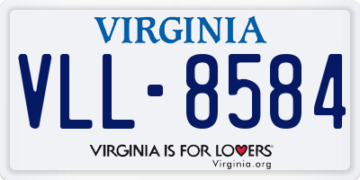 VA license plate VLL8584