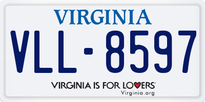 VA license plate VLL8597