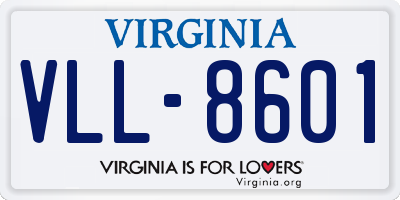 VA license plate VLL8601