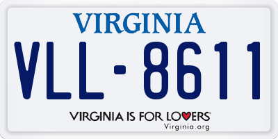 VA license plate VLL8611