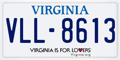 VA license plate VLL8613