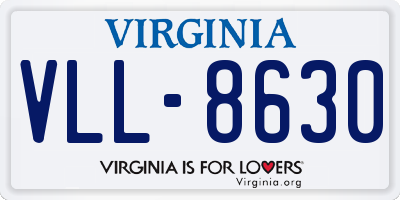 VA license plate VLL8630