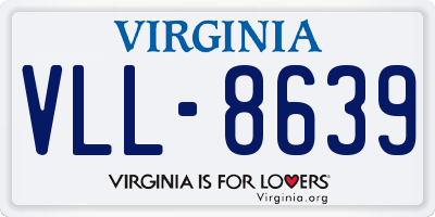 VA license plate VLL8639