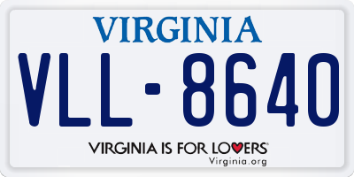 VA license plate VLL8640