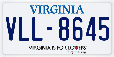 VA license plate VLL8645