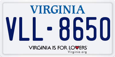 VA license plate VLL8650