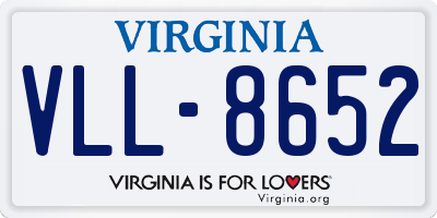 VA license plate VLL8652