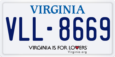 VA license plate VLL8669