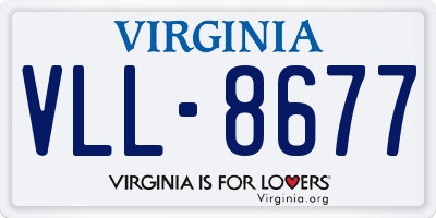 VA license plate VLL8677