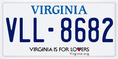 VA license plate VLL8682