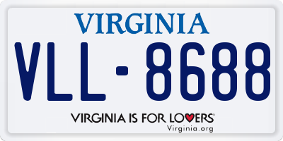 VA license plate VLL8688