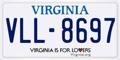 VA license plate VLL8697