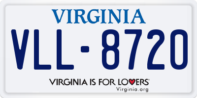 VA license plate VLL8720