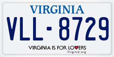 VA license plate VLL8729