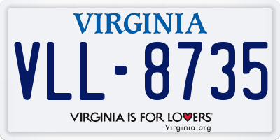 VA license plate VLL8735