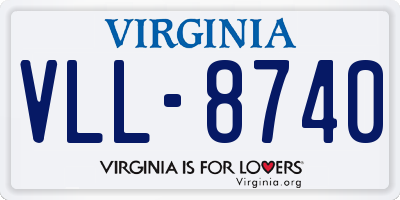 VA license plate VLL8740