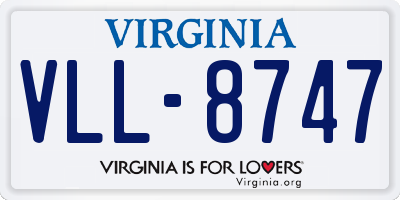 VA license plate VLL8747