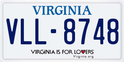 VA license plate VLL8748