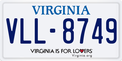 VA license plate VLL8749